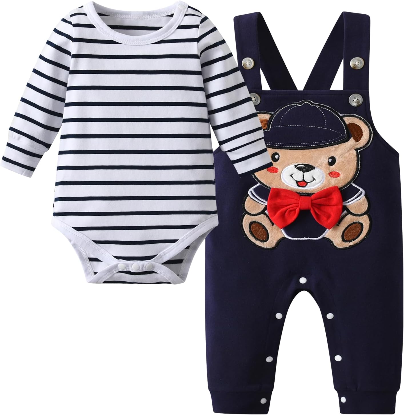 Baby Boy Kleidung Gestreifte Tops Animal Print + Hose Outfit Set