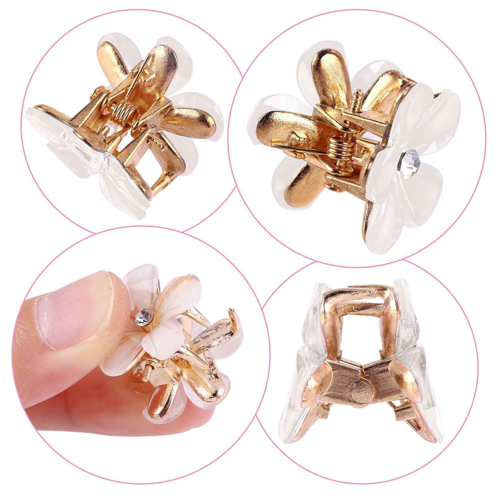 cobee Small Diamond Hair Clip Pearl Small Hair Clip Hair Accessories for Women Girls Birthday Party Wedding Party Photo Cute Clips Beach Flowers 2 cm