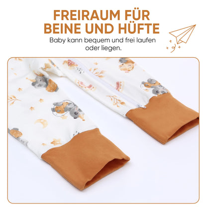 amo nenes 3er Pack Baby Strampler Neugeborene 0.5 Tog mit Füßen und Ärmel 100% Baumwolle Atmungsaktiv Baby Jungen Mädchen Overall, Baby Kleidung Langärmelige, 0-24 Monate