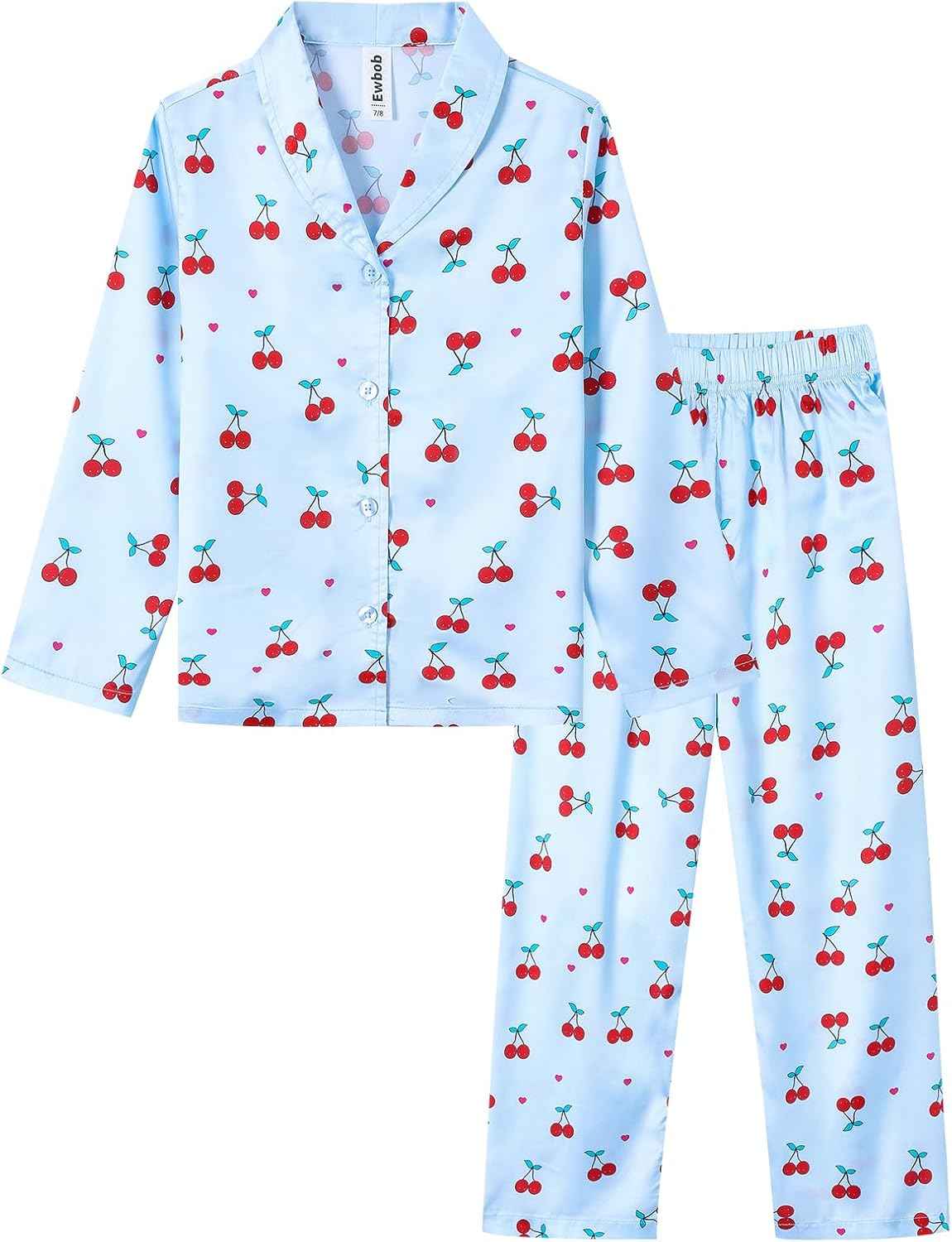 Pyjamas Girls Children, Cute Pyjama Sets, Satin Pyjamas for Girls 5-14 Years
