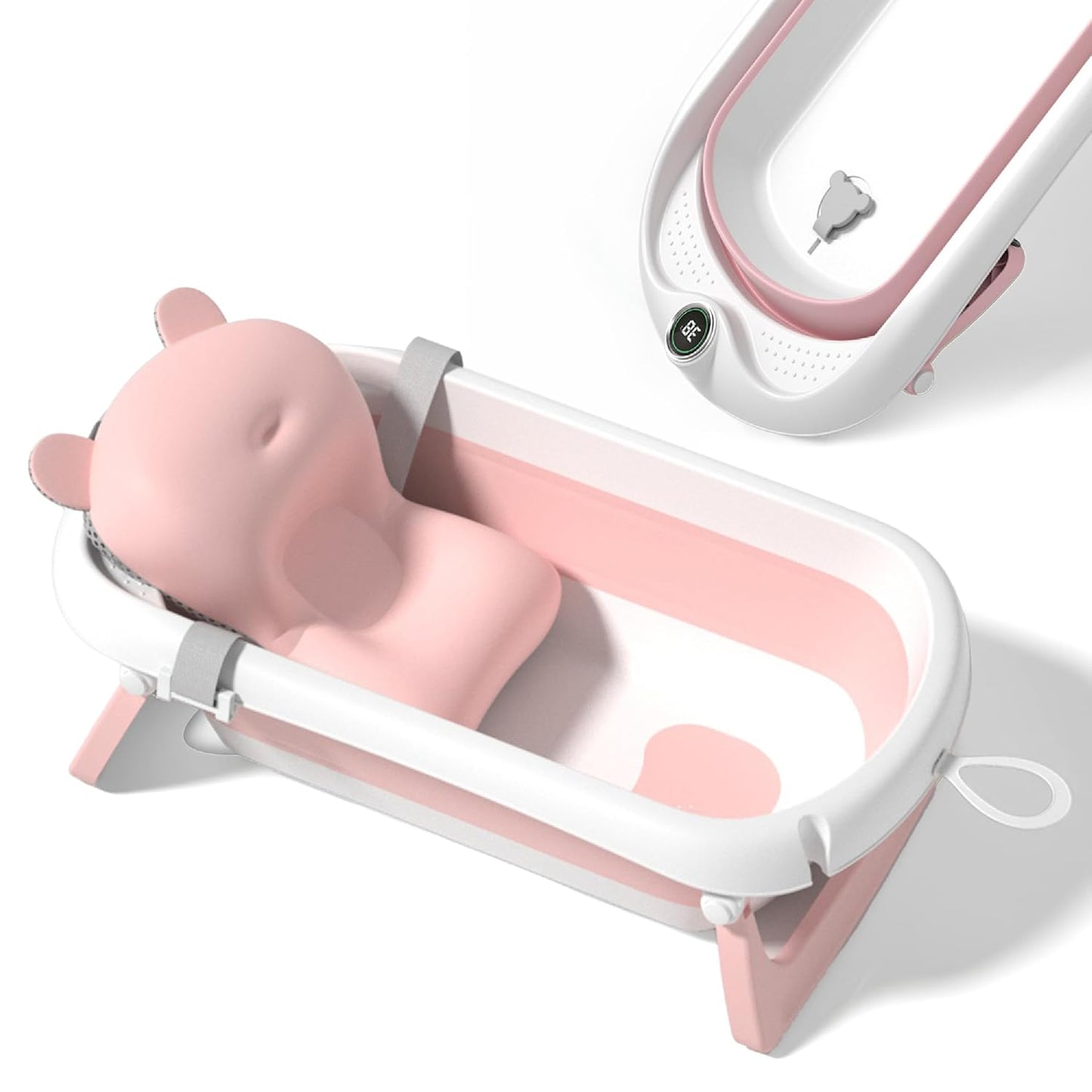 Faltbar Baby Badewanne Mit Rutschfestem Badewannensitz - Babywanne Xxl Mit Badethermometer - Von Der Geburt Bis 3 Jahre - Baby Bathtub - Babygeschenk - Geburtsgeschenke Für Mädchen & Jungen