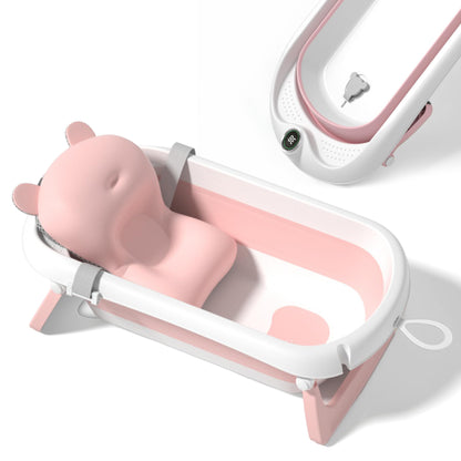 Faltbar Baby Badewanne Mit Rutschfestem Badekissen - Babywanne XXL Mit Baby Badewannensitz & Badethermometer - Von Der Geburt Bis 3 Jahre - Baby Bathtub - Geburtsgeschenke Für Mädchen & Jungen