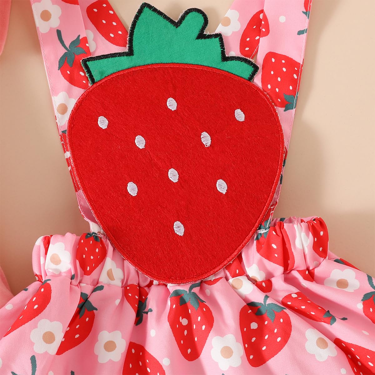 Neugeborenes Baby Mädchen Röcke Sets Kurzarm Rüschen Top + Bedrucktes Overalls Hosenträger Kleid + Stirnband Sommer Kleidung Outfits Set