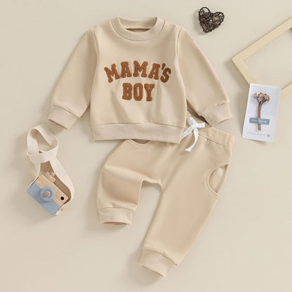 Baby Boys' Two-Piece Outfit, Long Sleeve Sweatshirt + Trousers, 2-Piece Set, Baby Clothing, 0-3 Years, Children's Outfit for Baby Boys 