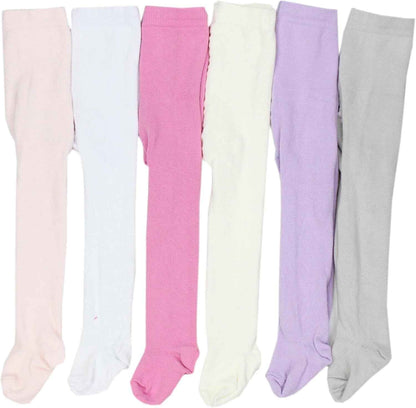 TupTam, Girls' Knitted Tights, Colourful Pattern, Pack of 6