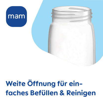 MAM Easy Active Trinkflasche im 2er-Set (330 ml), Baby Trinkflasche inklusive MAM Sauger Größe 2 aus SkinSoft Silikon, Milchflasche mit ergonomischer Form, 4+ Monate, Weltall - Meloni2
