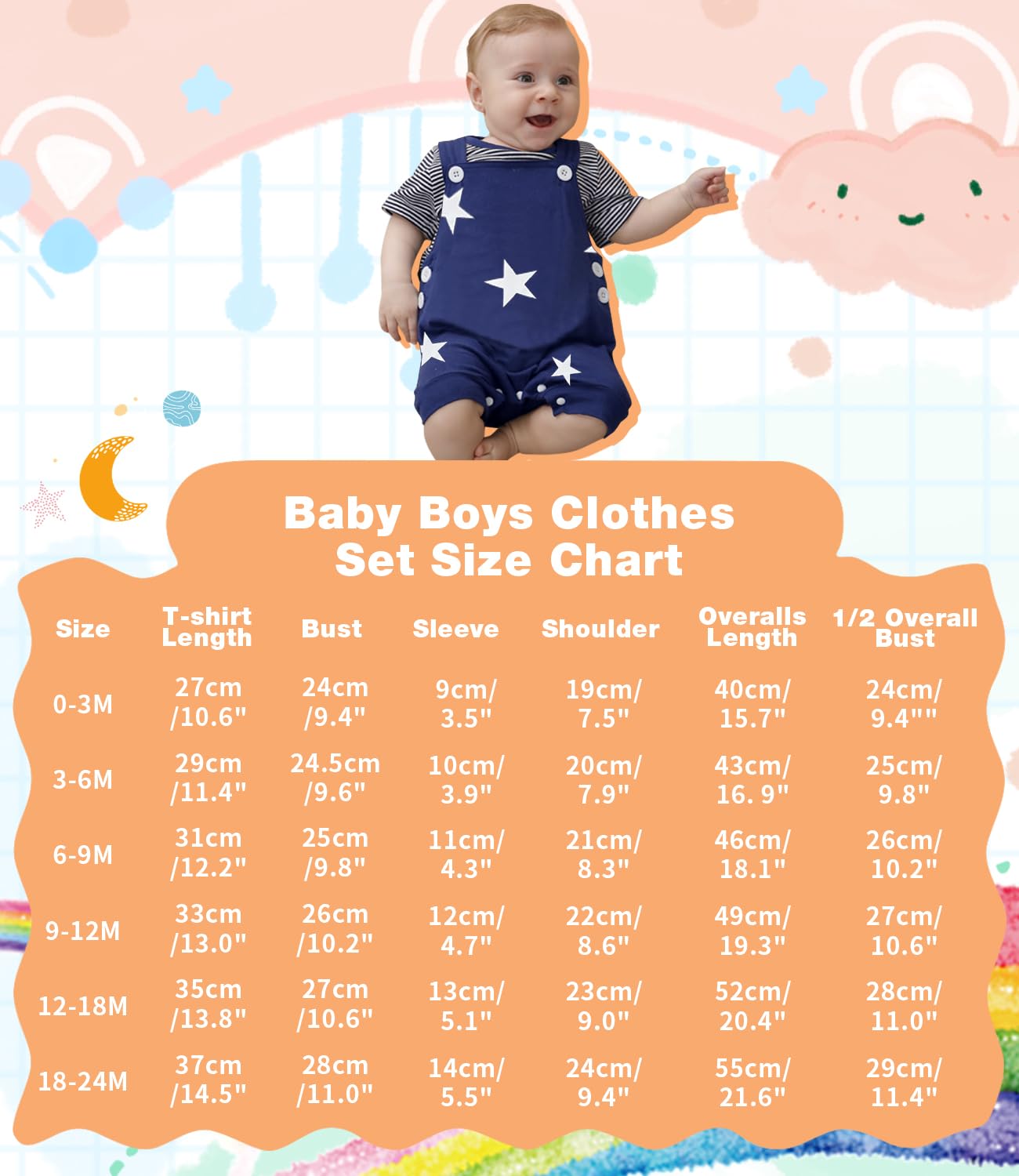 SFreeBo Baby Boys Clothing 3 Pieces Winter Baby Clothing Outfit Set Long Sleeve Cotton Striped Newborn Baby Clothing Boys 3-18 Months