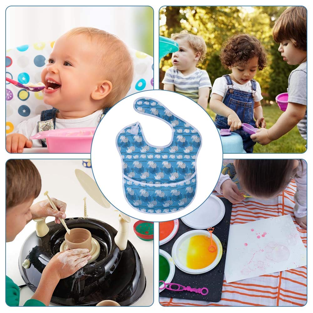 Vicloon Baby Bibs, 10 Pack Soft Absorbent and Waterproof Bibs Dribble Bibs Burp Cloths Baby with Snap Fastener for Baby Boys and Girls Toddlers 