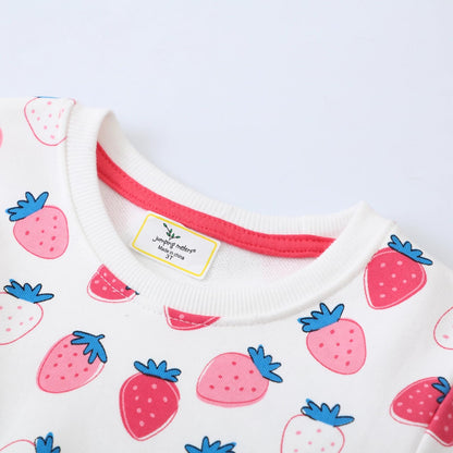 CM-Kid Sweatshirt Mädchen Langarm Pullover Kinder Shirts Baumwolle Warm Tops 1-7 Jahre Gr.92-122
