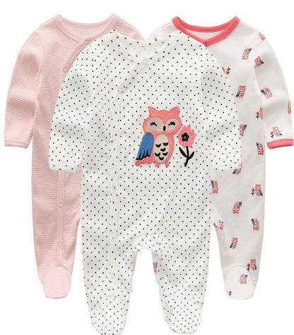 Kiddiezoom Baby-Jungen Mädchen Schlafstrampler, 3er Pack