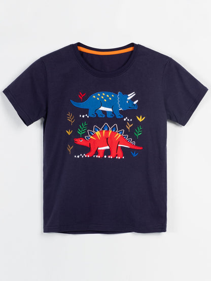 YOUNGSOUL Jungen T-Shirt Dinosaurier Kinder Kurzarm Tee Shirt Sommer Tops 3er-Pack
