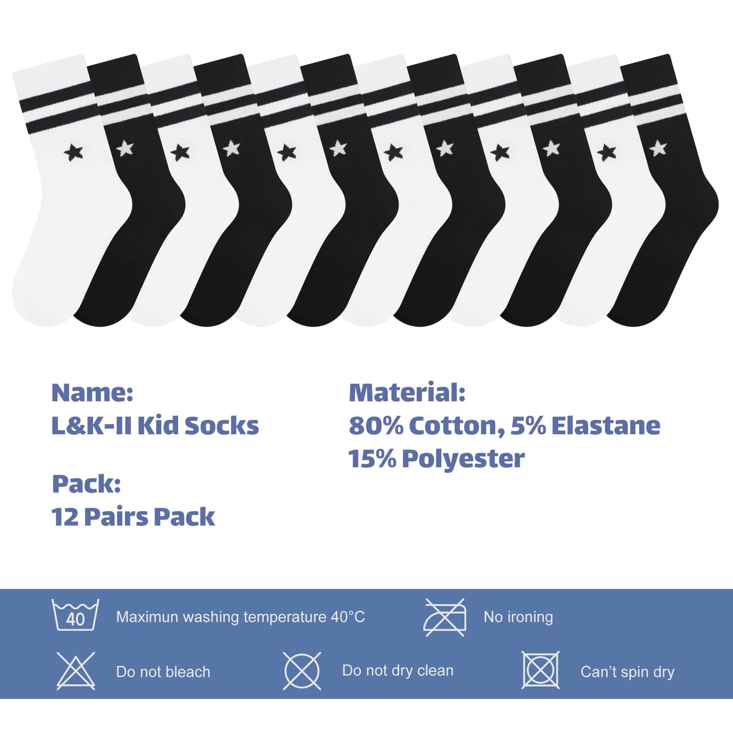 Libella 12 Paar Kindersocken Jungen Mädchen Sportsocken Fussball Wintersocken Baumwolle bunt Cotton modische makronen Füßlinge 2889VA