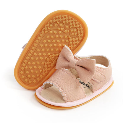 Babyschuhe RVROVIC Sandalen für Jungen und Mädchen mit weichem Sohlen, leichten Sommer-Schuhen und Schleifen-Knoten für Kleinkinder, ideal für den Outdoor-Gang.