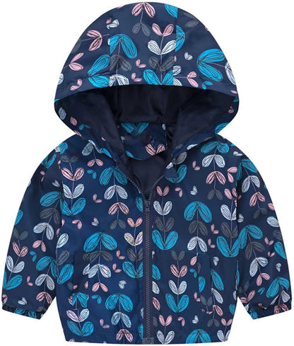 KQIVAM Children's Rain Jacket Transition Jacket Waterproof Outdoor Jacket Windproof with Hood Waterproof Jacket for Children Unisex Rainwear for Girls and Boys 