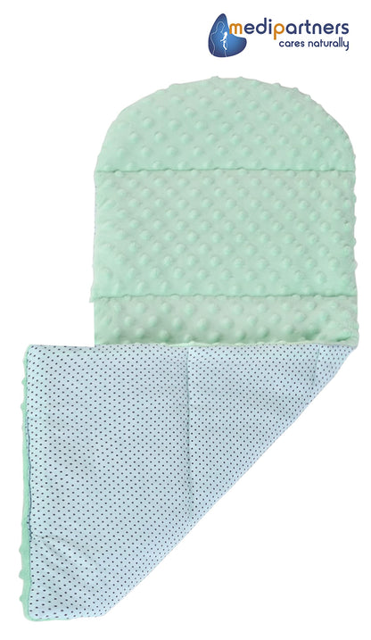 Medi Partners Babynestchen Babynest Set 100x60x15 Kuschelnest 5 teilig herausnehmbarer Einsatz Kokon Nestchen Babys Neugeborene 100% Baumwolle (REH mit Grauem Minky) - Meloni2