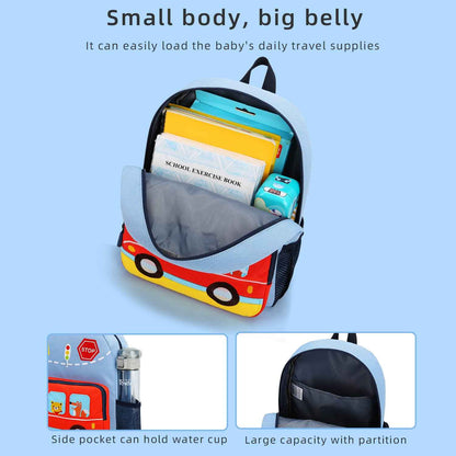 willikiva Car Dinosaur Toddler Kids Backpack for Boys and Girls Kids Waterproof Preschool Bag