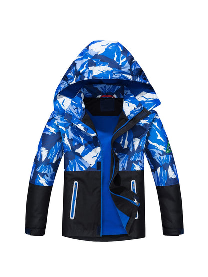NATUST Boys' Lined Rain Jacket Wind and Waterproof Transition Jacket 