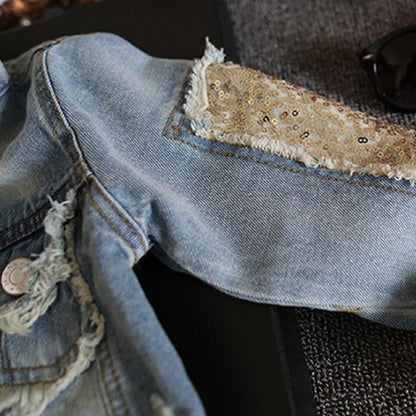 Amur Leopard Kids Girls Denim Jacket Cotton Denim Jacket Cute Children Spring Autumn Jacket 