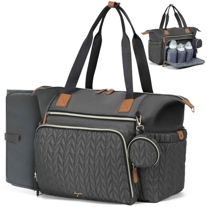Wickeltasche mit Schnullertasche und Wickelunterlage, Wickelrucksack Multifunktions-Babytasche für Große Reisewindeltasche für Mama und Papa, isolierten Taschen-Dunkelblau