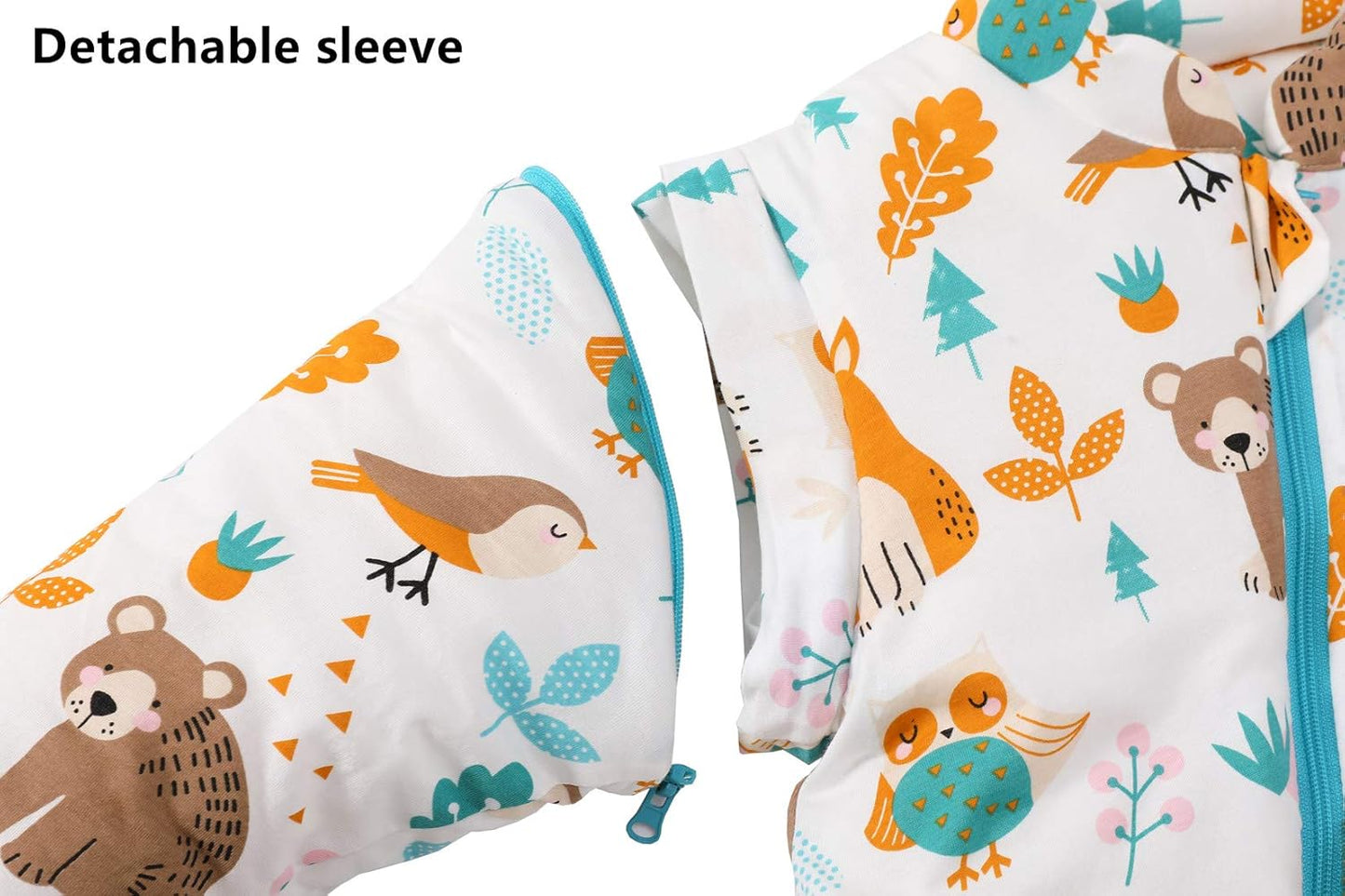 Chilsuessy Baby Sleeping Bag Winter, Removable Sleeves, Warm Lined 3.5 Tog Winter Sleeping Bags, Boys/Girls Sleeping Bag for Toddlers from 6 Months to 6 Years