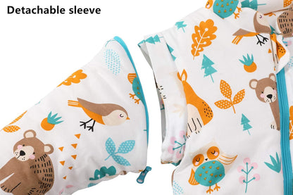 Chilsuessy Baby Sleeping Bag Winter, Removable Sleeves, Warm Lined 3.5 Tog Winter Sleeping Bags, Boys/Girls Sleeping Bag for Toddlers from 6 Months to 6 Years