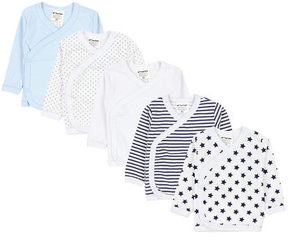 TupTam Baby Jungen Langarm Wickelshirt Baumwolle 5er Set