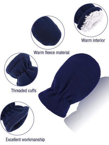 Boyiee 3 Pairs Newborn Baby and Toddler Winter Mittens Gloves Fleece