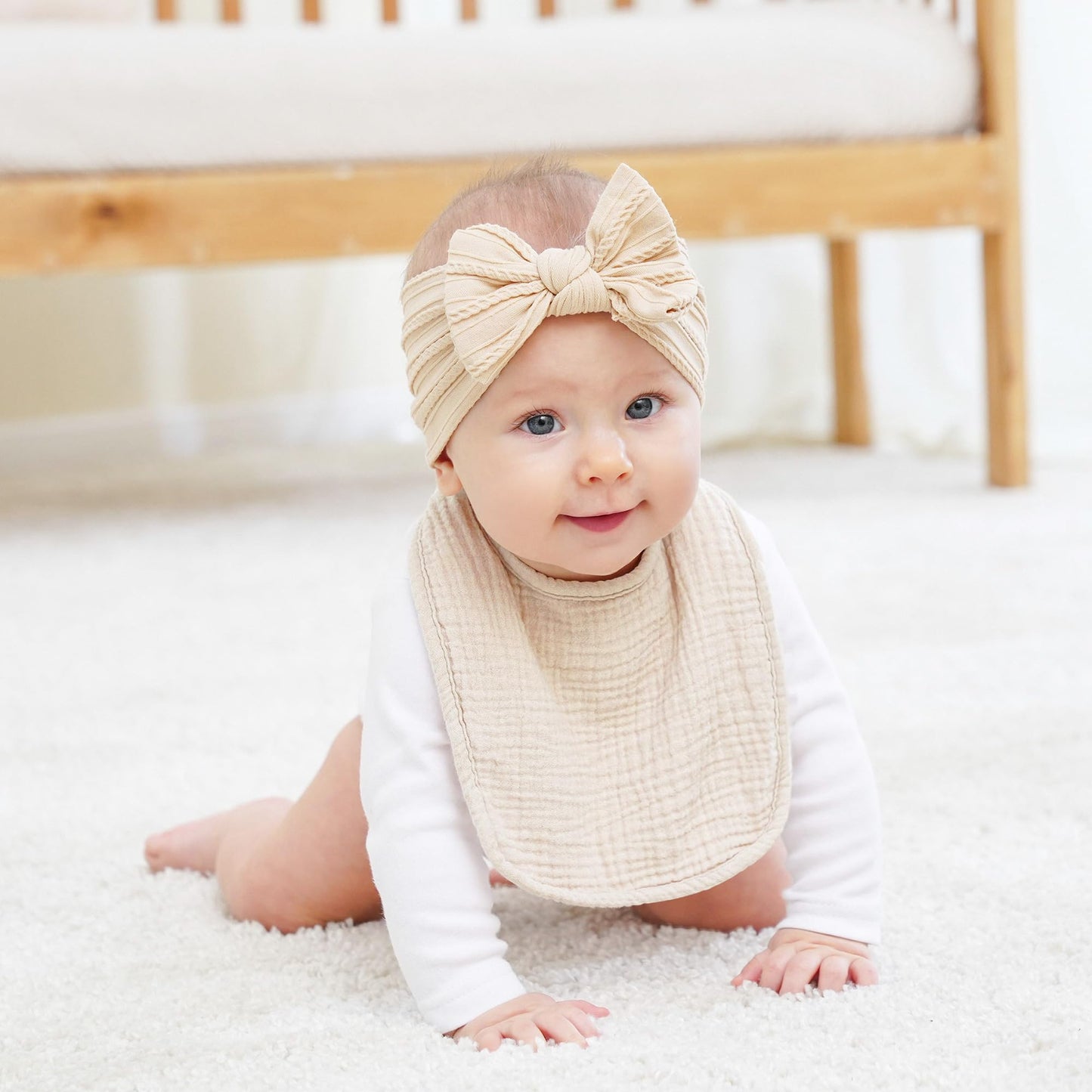 Susurration Bibs Baby Muslin Bandana Baby Soft Adjustable Square Dribble Bibs 6 pack for Unisex Girls &amp; Boys 