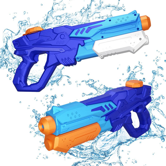 MOZOOSON Packung mit 2 600 ml Wasserpistolen für Kinder, große Kapazität mit Reichweite bis zu 8-10 m, Wasserspielzeug für Mädchen Jungen Sommerpartys im Freien, Strand, Pool