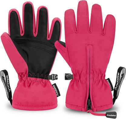 Andake Children's gloves, windproof, waterproof, warm winter gloves, skiing, outdoor sports, riding gloves, boys and girls