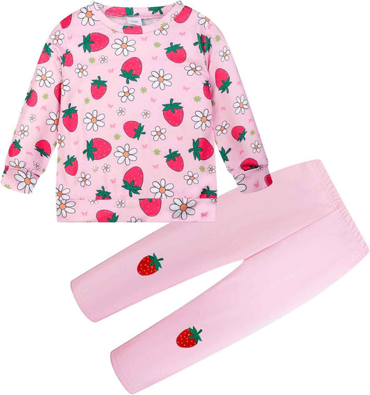 Unicorn Outfits for Little Girls 2 Pieces Ruffle Sleeve Sweatshirt + Leggings Autumn Leopard Clothing Sets 2-10 Years Old