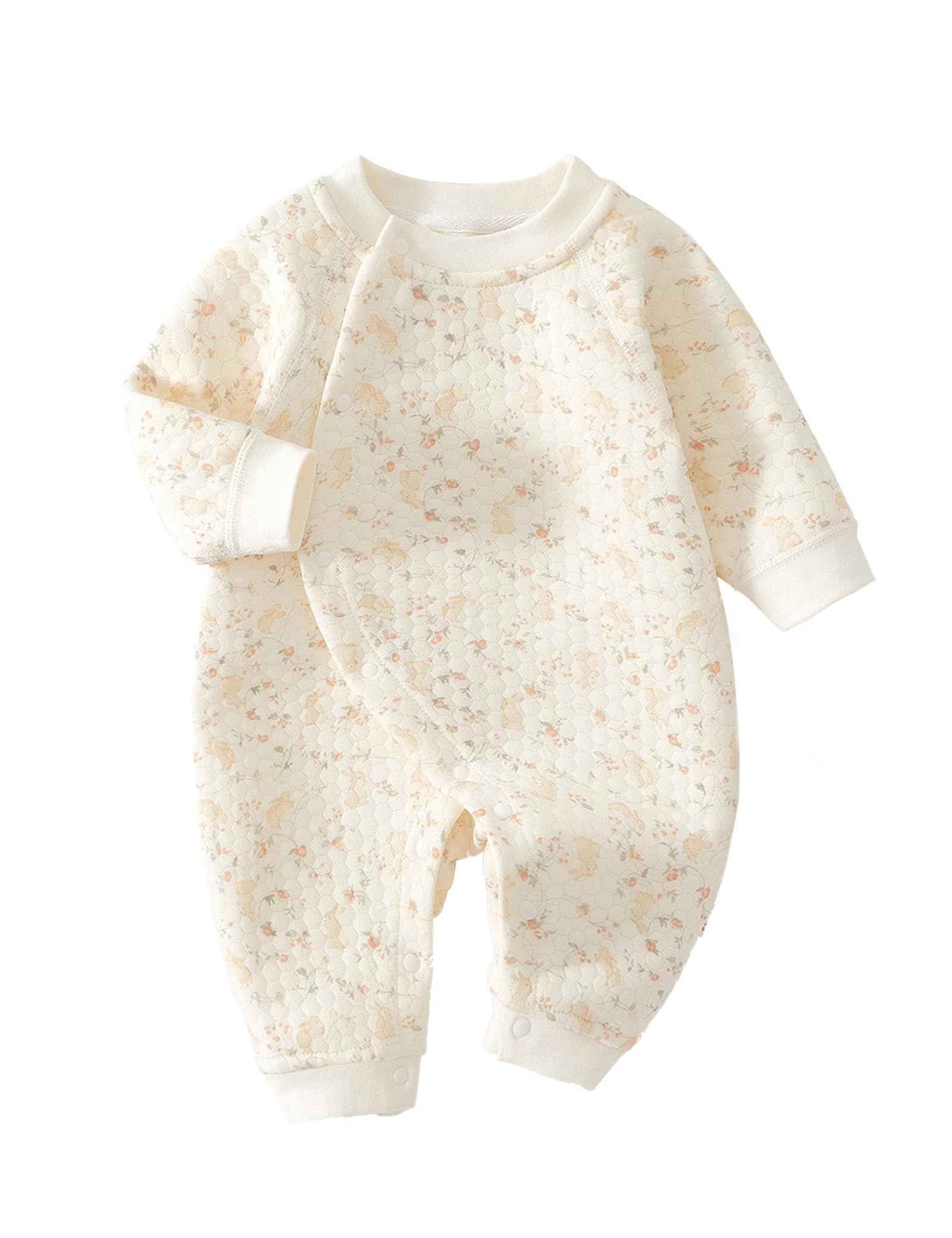 Newborn Unisex Romper, Long Sleeve Jumpsuit, 100% Cotton, Soft & Comfortable, for Outerwear & Sleepwear, Suitable for All Seasons