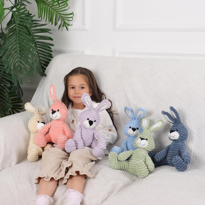 Apricot Lamb Cuddly Toy Green Rabbit 23 cm - Plush Toy Plush Toy for Children and Baby - Fluffy Stuffed Toy for Playing, Gift & Cuddling - Cosy Cuddly Toy - Cord Rabbit