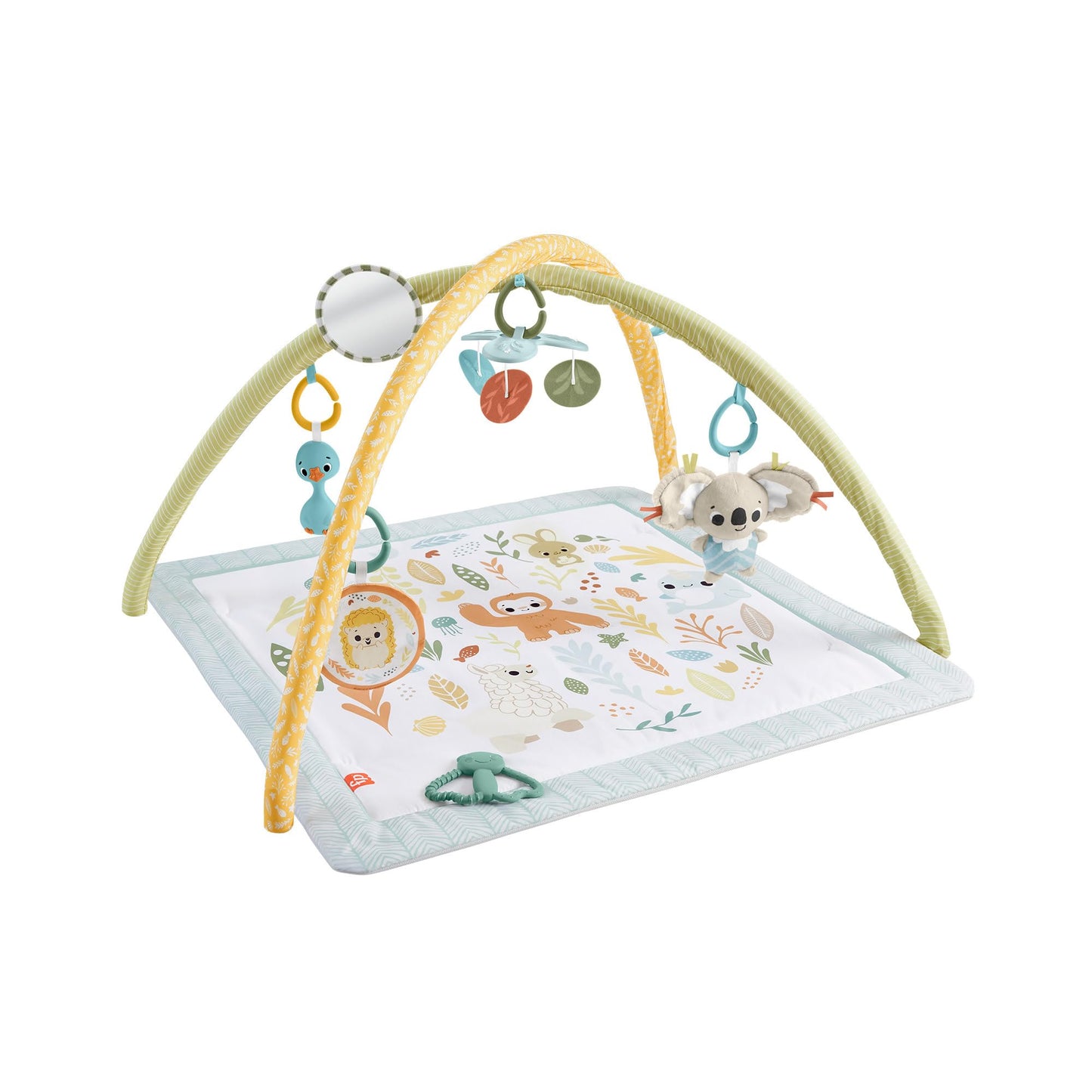 Fisher-Price Animal Friends Contrast Play Mat, Play Arch, with Music and Light, Crawling Mat for Baby, for Tummy Time Play, Baby Equipment, from Birth, HPF39 