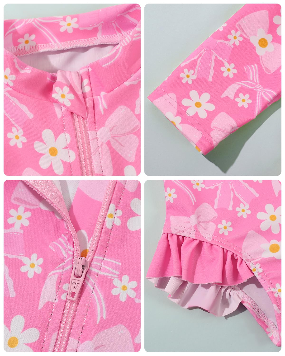 Baby Badeanzug Mädchen mit Sonnenhut Langarm UV Schutz Badebekleidung Für Baby-Mädchen Bademode Schwimmanzug