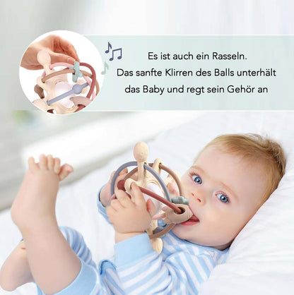 Colifree® - Beißring Baby, Baby Spielzeug ab 3 Monate, Flexibles Design mit Rassel, Beißspielzeug, Zahnungshilfe baby, Greifball für babys, Leicht zu Greifendes, Ideal Fūr Kleine Hände