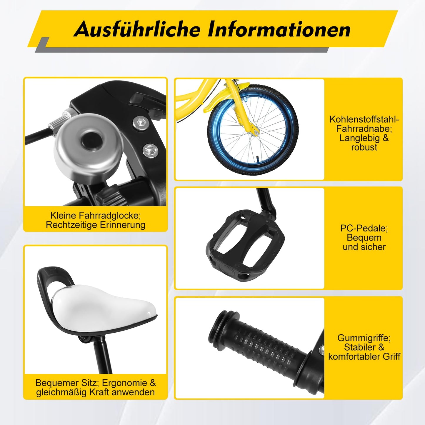 HUSPOO 16 Zoll Kinderfahrrad, Kinderfahrrad für Jungen und Mädchen Kinder, Anfänger Fahrrad Kinderfahrrad Radfahren mit Stabilisatoren und Korb, geeignet für Kinder im Alter von 5-8 Jahren - Meloni2