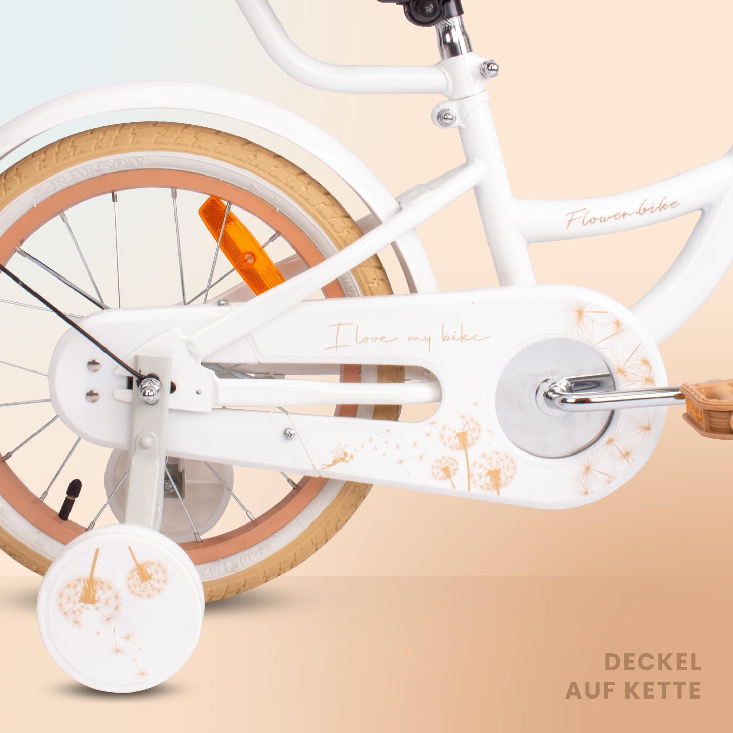 sun baby Mädchenfahrrad Flower Bike Radgröße zur Auswahl, mit Abnehmbarer Schubstange, Kinderfahrrad für Mädchen von 2 bis 6 Jahre
