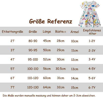 Dinopjs Kleider für Kleines Mädchen Kurzarm Kleid Cartoon-Stil Regenbogen Ozean Prinzessinnenkleid Dino Giraffe Osterhase Meerjungfrau Kinder Prinzessin Kostüm Tägliche Sommer Rock Ferienkleider