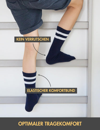 Basic Treasure 4 Paar Sportsocken Kinder, Kindersocken Baumwolle, Kinder Socken Jungen und Mädchen, Tennissocken