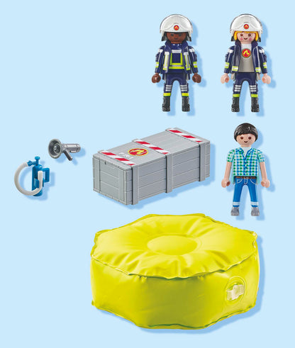 PLAYMOBIL Action Heroes 71464 Fire Boat with Aqua Scooter, Exciting Water Rescue, Includes Diving Goggles, Flippers and Life Jacket, Realistic Toy for Children from 4 Years