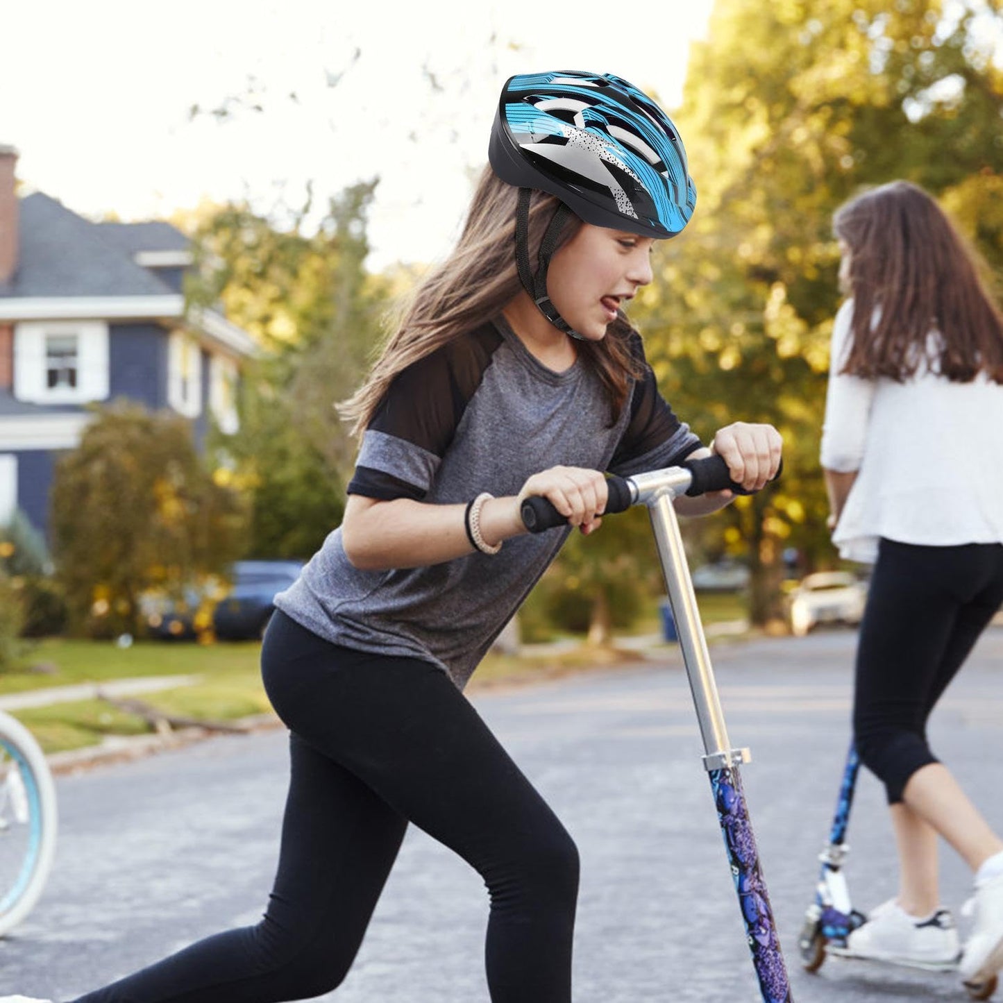 Kinderhelm, Fahrradhelm, Alter 3–13 Jahre, verstellbarer Fahrradhelm für Jungen, Mädchen und Kleinkinder, Kinder-Fahrradhelm und Polster-Set für Jungen und Mädchen, komplettes Sicherheitsset für
