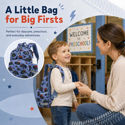 Kinderrucksack Jungen Kinder Rucksack Tagesrucksack Vorschulrucksack Kindergartentasche Schulrucksack für Schule Kita 38cm 3-8Y
