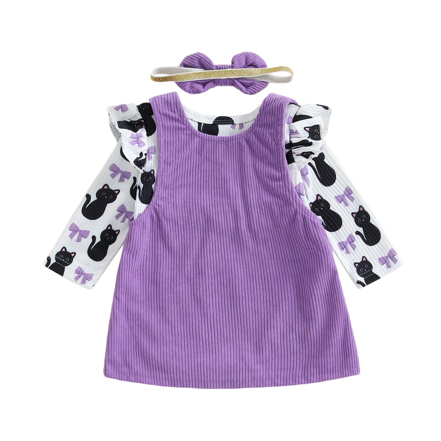 Geagodelia Baby Girl Halloween Clothing Outfit Pumpkin Ghost Baby Clothing Set Body Top + Jumpsuit Dress Newborn Soft Baby Set
