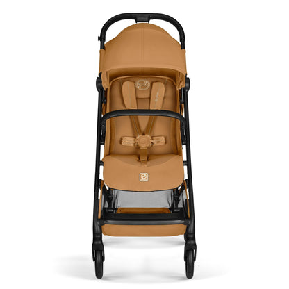 Cybex Gold Kinderwagen Beezy mit One-Pull Harness, Ab Geburt bis ca. 4 Jahre (max. 22 kg), Kompakt und ergonomisch, Magic Black (Schwarz mit schwarzem Rahmen)