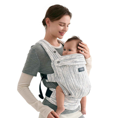 Momcozy Babytrage aus 100% Baumwolle – Baby Carrier für Kleinkind (3-24 Monate, 3,2-20 kg) · Ergonomische M-Position · X-Rücken · Taillengurt 64-127cm, Khaki