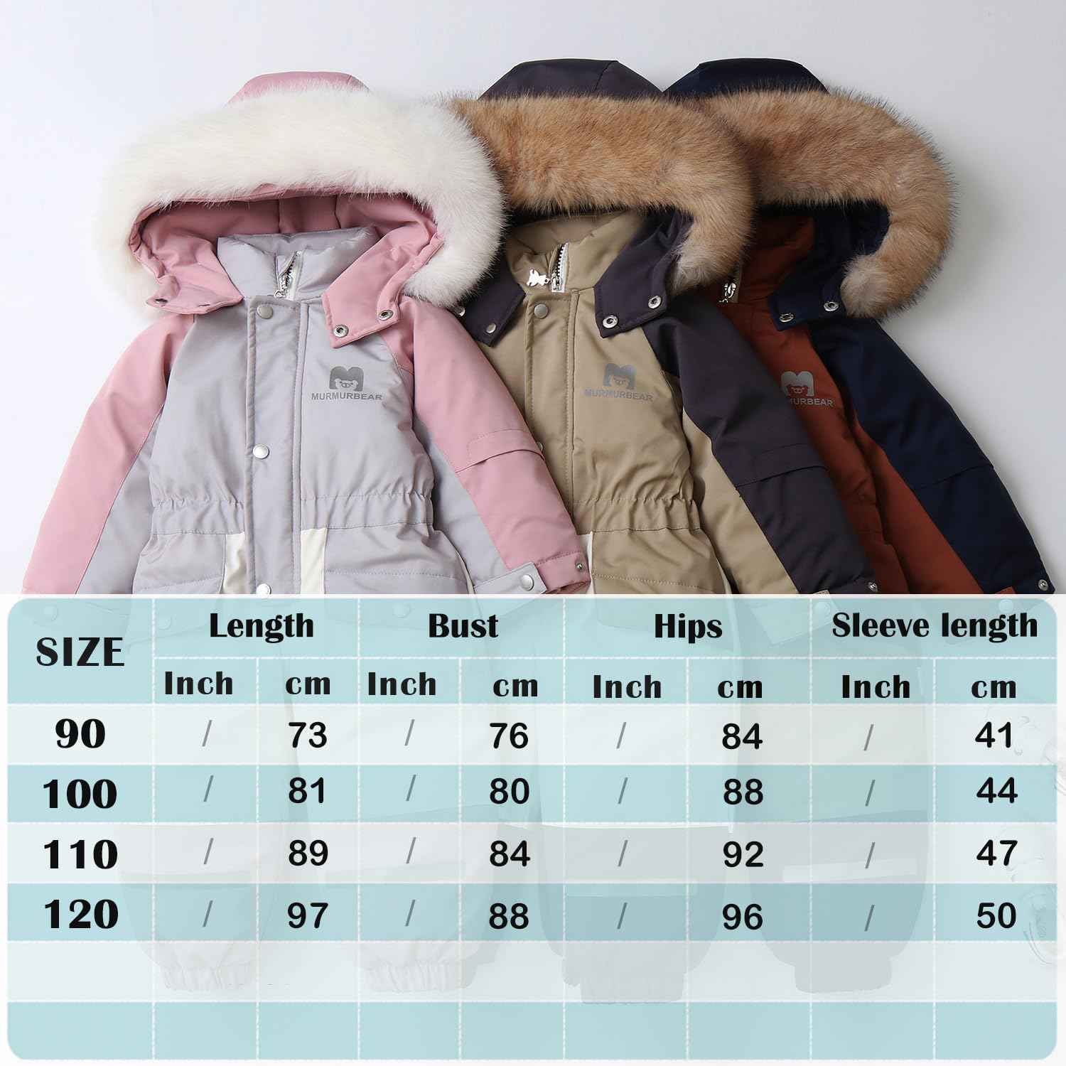 linboo Snowsuit Baby Romper Children Boys Jumpsuit Ski Suit Jumpsuit with Hood Girls One Piece Down Jacket Lined Winter Snow Overall