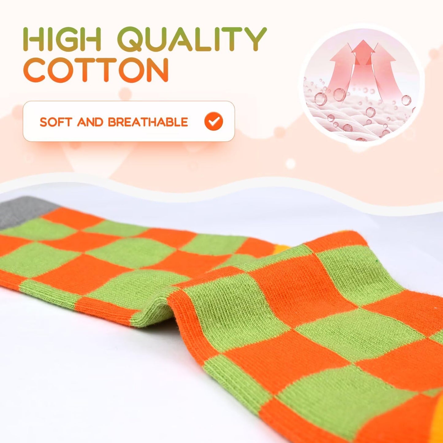 TUUHAW 10 Paar Kinder Socken für Mädchen und Jungen Socken Mit Motiv Schulkind Baumwolle Socken Bunt Gr. 23-38