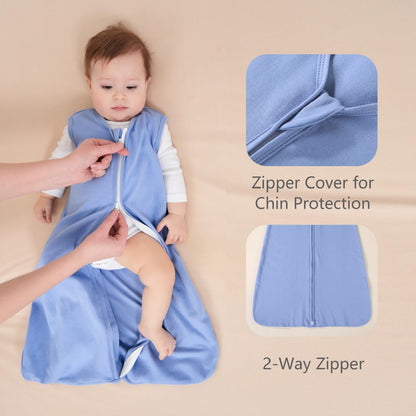 FIEMOL Baby Sleeping Bag 2.5 Tog 0-6 Months, Winter Cotton Newborn Baby Sleeping Bag, Wearable Blanket for Infants and Toddlers, 2-Way Zip Sleeping Bag, 67 cm, Rainbow