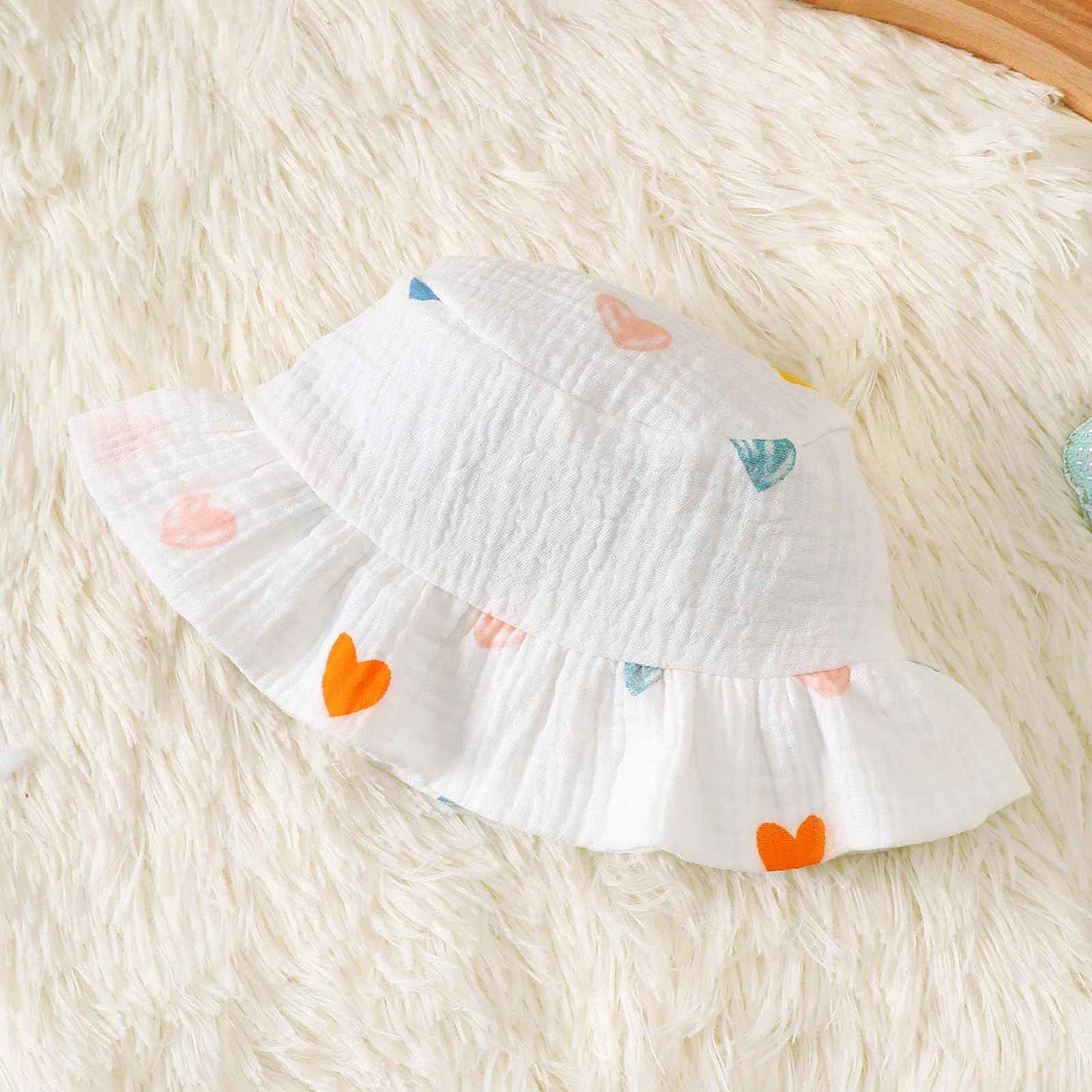 Kleinkind Baby Mädchen Sommer Kleid Outfit Rüschenärmel Herz/Blumenmuster Boho Kleider Niedliches Baby Sommerkleid mit Hut